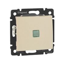 Выключатель одноклавишный с подсветкой в рамку слоновая кость VALENA Legrand