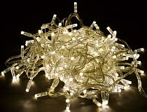 LIGHTING Гирлянда нить 20м 200 светодиодов теплый белый свет IP44 прозрачный шнур 3м 230В контроллер 8 сцен  IEK