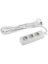 Удлинитель электрический ЭРА c заземлением 3 розетки 1,5м, ПВС, 3х1,5, 16А, Белый, U-3e-1,5m-3x1,5