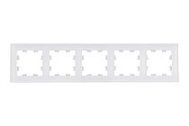 AtlasDesign Nature Натуральное Стекло Белый Рамка 5-постовая  (Schneider Electric) Systeme Electric (Schneider Electric)