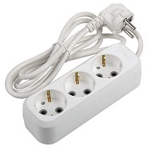 Удлинитель бытовой General GES-10-3x075-3-5m, 10А, 3х0,75 мм2, 3 места, 5 метров, с заземлением, без выключателя