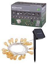 Гирлянда ССГ "Бусины" на солнечной батарее, 4 м, 20 LED, желтый, IP54,  TDM