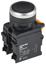 Кнопка с фиксацией d=22мм 1NO+1NC чёрная MASTER IEK