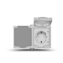 Розетка двухместная с крышками вертикальная серия "Аллегро", о/у, IP-54, с/з, з/ш, 16А, UNIVERSAL