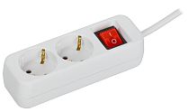 UMA Удлинитель У02К 2 места 2P+PE 3м 3х1мм2 10А белый IEK