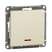 Wessen 59 слоновая кость Выключатель 1 клавишный  с подсветкой 10АХ Systeme Electric (Schneider Electric)