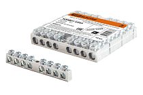 Шина "N" нулевая 6х9мм 8/1 (8 групп/крепеж по центру) никелированная  TDM