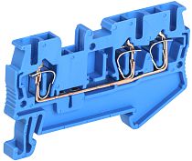 Клемма пружинная КПИ 3в-2.5 3 вывода 31А синяя  IEK