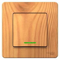 Blanca скрытая установка Ясень Выключатель 1 клавишный  с подсветкой  10А Systeme Electric (Schneider Electric)