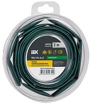 Трубка термоусадочная ТТУ нг-LS 4/2 зеленая (2м/упак)  IEK