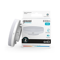 Лампа светодиодная Gauss Elementary GX53 11Вт 830lm 4100K Лампа светодиодная Gauss Elementary GX53 11Вт 830lm 4100K