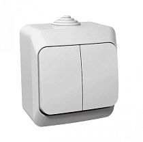 ЭТЮД открытая установка Белый Выключатель 2 клавишный  IP44 Systeme Electric (Schneider Electric)