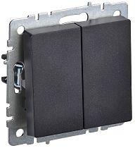 BRITE Выключатель 2-клавишный 10А ВС10-2-0-БрЧ черный  IEK