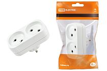 Блок на 2 гнезда 2П б/з плоский 6А 250B  TDM