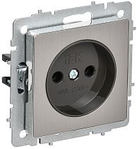 BRITE Розетка 1-местная без заземления без защитных шторок 10А РС10-1-0-БрГН металл хром/никель IEK