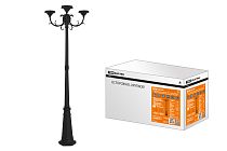 Опора парковая, без рассеив. НТУ 015, E27, 3x100 Вт, байонет 145 мм, H2005 мм, алюм, черн, IP54, TDM