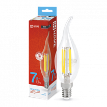 Лампа светодиодная LED-СВЕЧА НА ВЕТРУ-deco 7Вт 230В Е14 6500К 810Лм прозрачная IN HOME