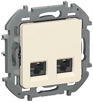 IEKINSPIRIA Розетка компьютерная двойная RJ45 категория 6 UTP 6738411 слоновая кость IEK