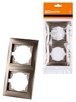 Рамка 2-х постовая вертикальная бронза "Лама"  TDM