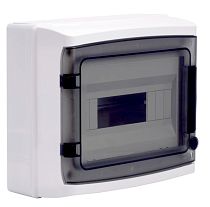 Щиток настенный с дверцей 12 мод.,IP65, серый, с клеммным блоком 63А