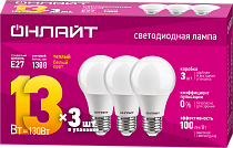 Лампа ОНЛАЙТ 90 604 OLL-A60-13-230-2.7K-E27-PACK3 v2