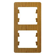 Glossa Дерево Дуб Рамка 2 постовая, вертикальная Systeme Electric (Schneider Electric)