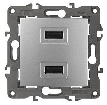Устройство зарядное USB ЭРА Elegance 14-4110-03  230В_5В-2100мА алюминий