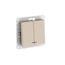 AtlasDesign Песочный Выключатель 2-кл. с подсвет.,сх.5а, 10АХ,мех., быстрозажим. клемм