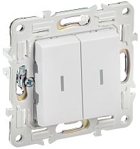 SKANDY Выключатель 2-клавишный с индикацией 10А SK-V09W арктический белый  IEK