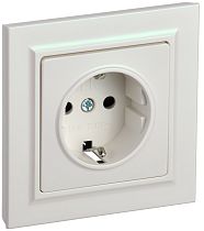 Розетка BRITE одноместная с заземлением с защитными шторками 16А в сборе РСР14-1-0-БрЖ жемчуг  IEK