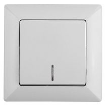 Выключатель ЭРА Intro Solo 4-102-01 IP20 10А 250В белый одноклавишный с подсветкой