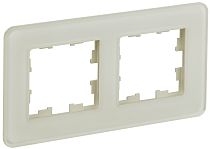Рамка BRITE двухместная РУ-2-2-Бр стекло песчаный RE  IEK
