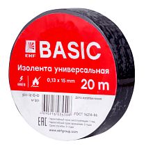 Изолента класс В (0,13х15мм) (20м.) черная EKF Basic Изолента класс В (0,13х15мм) (20м.) черная EKF Basic