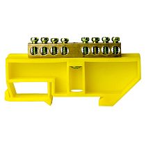 Шина нулевая TS-0609C 6х9  8 отв. на DIN-изоляторе жел.  ЭНЕРГИЯ