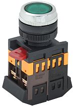 Кнопка ABLFS-22 зеленый d22мм неон/240В 1з+1р  IEK