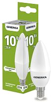 Лампа светодиодная C35 свеча 10Вт 230В 4000К E14 GENERICA IEK