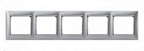 VALENA DIY Рамка 5-местная белый (серебряный штрих)