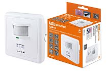 Датчики движения инфракрасные ДДВ-03 500Вт, 5-480с, 2-12м, 5+Лк, 140гр, 30-90Дб, IP20,  TDM