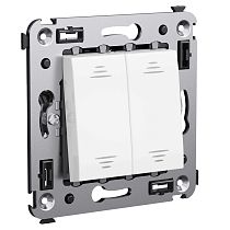 Выключатель двухклавишный в стену, "Avanti", "Белое облако" DKC