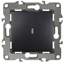 Выключатель ЭРА 12 12-1102-05 10А 250В антрацит одноклавишный с подсветкой