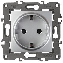 Розетка ЭРА Elegance 14-2101-03 16А 250В алюминий с заземлением