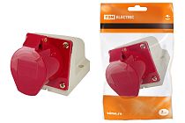 Розетка 125 стационарная 3Р+РЕ+N 32А 380В IP44  TDM