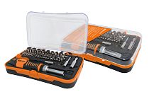 Набор, две отвертки: реверсивная, и тонкая, в комплекте биты и головки, №4, 65 предметов "Алмаз"  TDM