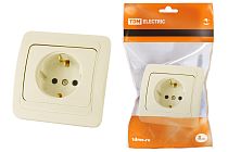 Розетка 2П+З 16А сл. кость "Валдай"  TDM