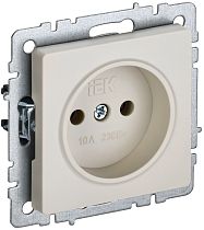 BRITE Розетка 1-местная без заземления без защитных шторок 10А РС10-1-0-БрКр бежевый  IEK