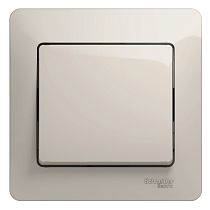 Glossa Молочный Выключатель 1 клавишный  сх.1, 10AX (в сборе с рамкой) Systeme Electric (Schneider Electric)