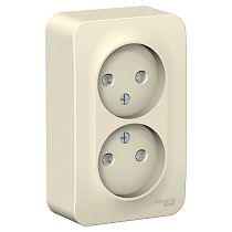 Blanca открытая установка с изолированной пластиной Молочный Розетка двойная без заземления со шторками 16А Systeme Electric (Schneider Electric) Blanca открытая установка с изолированной пластиной Молочный Розетка двойная без заземления со шторками 16А Systeme Electric (Schneider Electric)