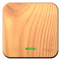 Blanca открытая установка с изолированной пластиной Ясень Переключатель 1 клавишный  с подсветкой  10А Systeme Electric (Schneider Electric)