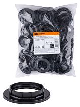 Кольцо для патрона Е14, термостойкий пластик, черный, Б/Н  TDM