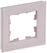 Рамка BRITE одноместная РУ-1-2-Бр стекло розовый матовый IEK Рамка BRITE одноместная РУ-1-2-Бр стекло розовый матовый IEK